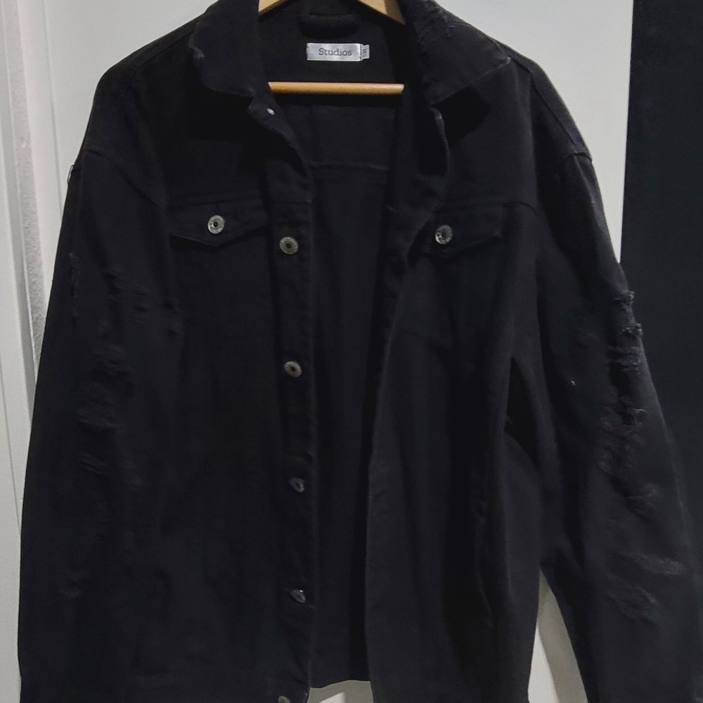 Studio Classic Black Denim Jacket